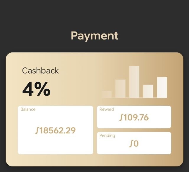 LinkPay App mobile dashboard displaying linked wallet balances and options